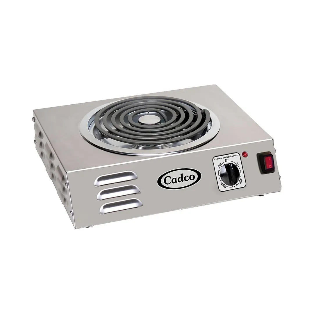 Cadco CSR-3T 14" Electric Countertop Hotplate w/ 8" Burner, Infinite Controls, 1.5 kW, 120V
