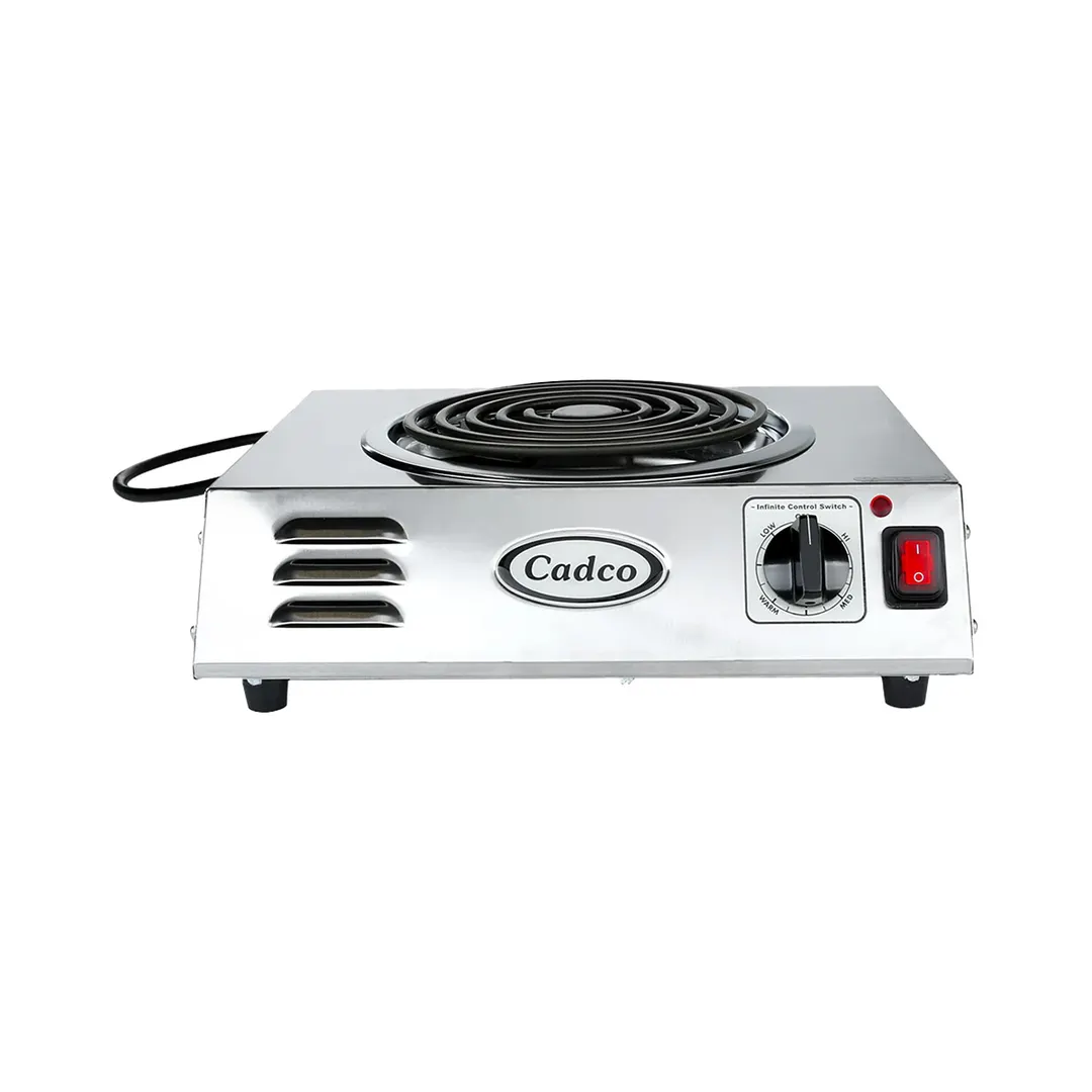 Cadco CSR-3T 14" Electric Countertop Hotplate w/ 8" Burner, Infinite Controls, 1.5 kW, 120V
