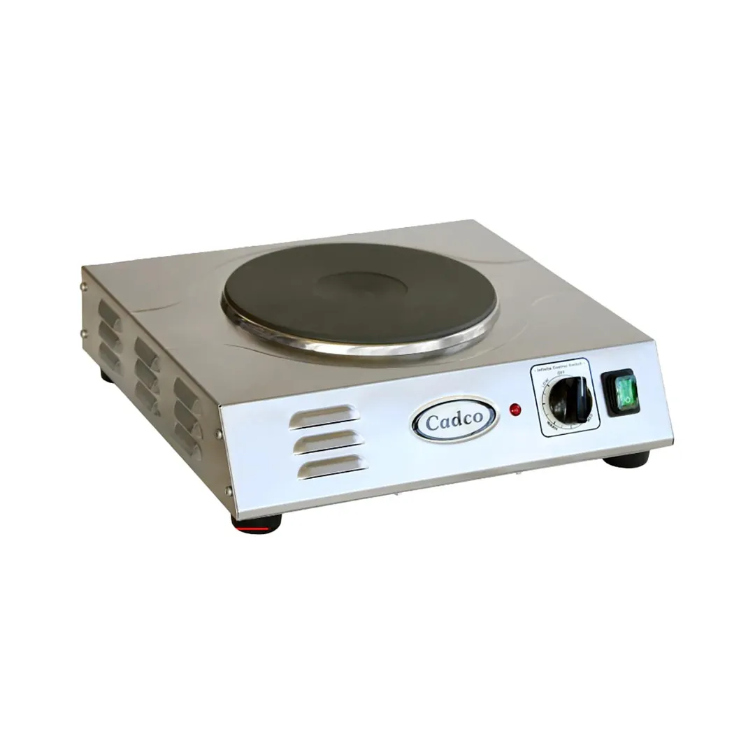 Cadco LKR-220 15" Electric Countertop Hotplate w/  9" Solid Cast Iron Burner,2.0 kW, 220V