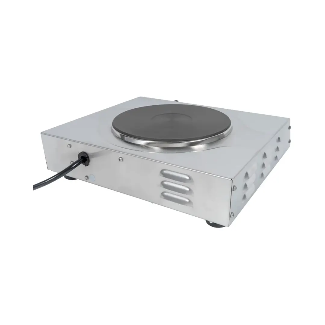 Cadco LKR-220 15" Electric Countertop Hotplate w/  9" Solid Cast Iron Burner,2.0 kW, 220V