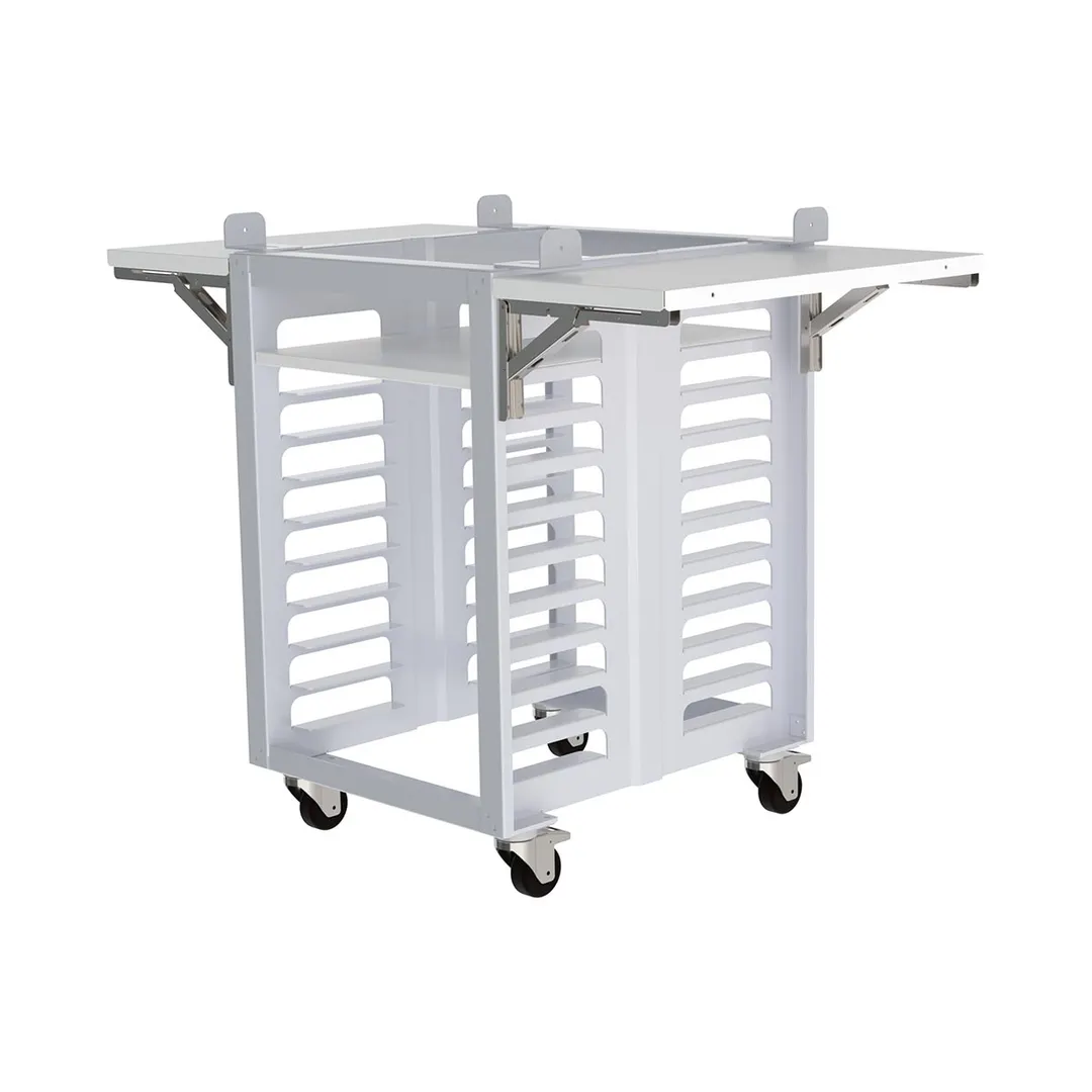Cadco OST-34A-C-FUS Mobile Half-Size Oven Stand, Heavy Duty - 10 Pan Capacity