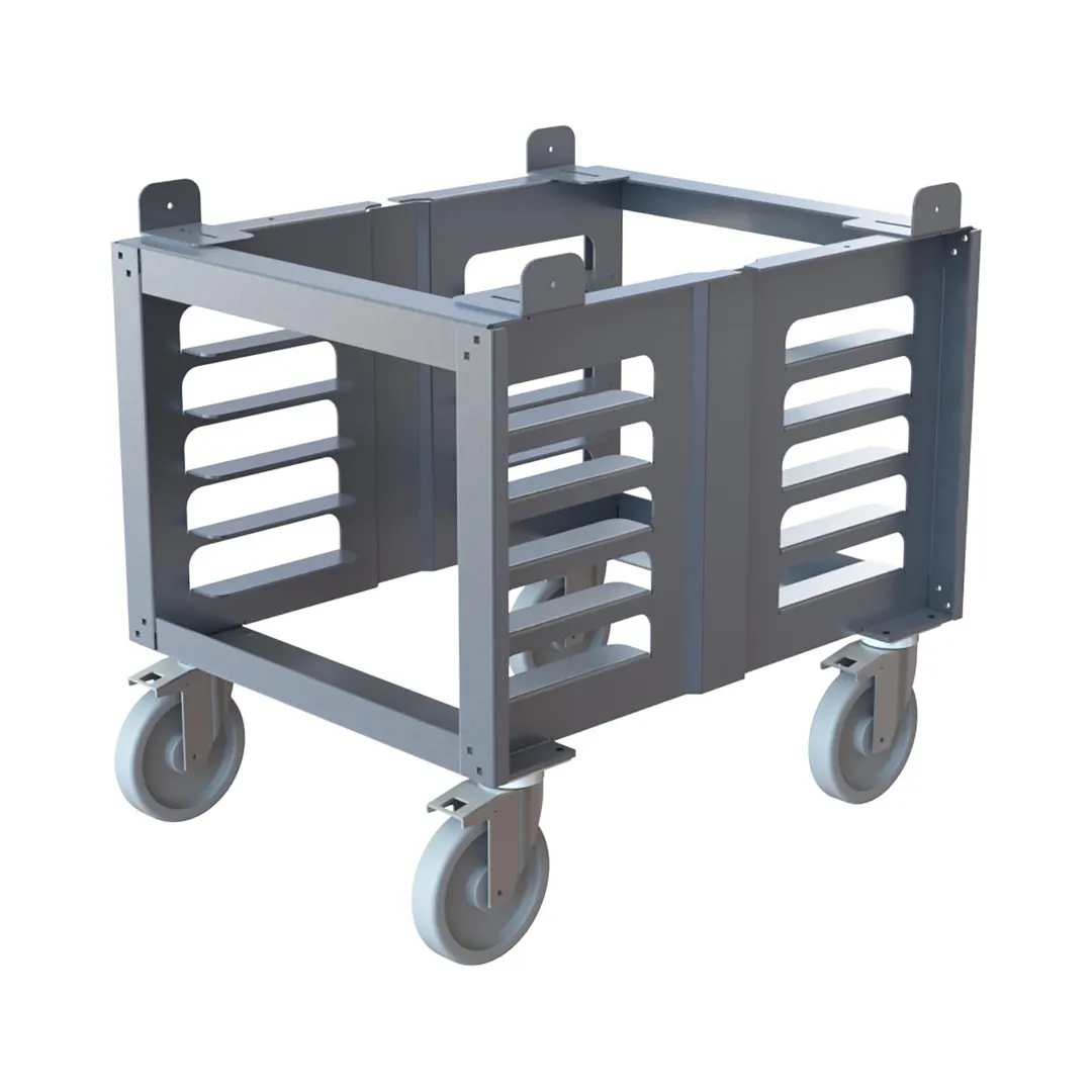 Cadco OST-34A-CS Mobile Half-Size Oven Stand, Heavy Duty - Short Height / Fits (2) Half-Size Ovens