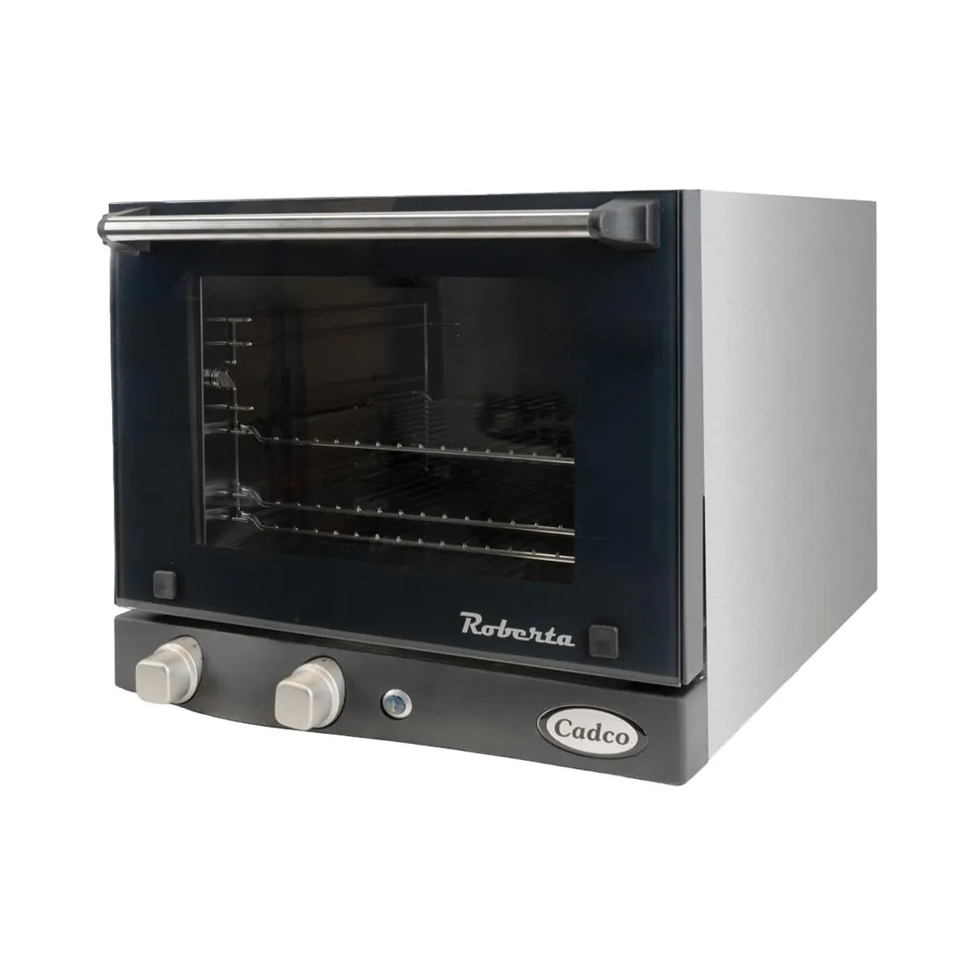 Cadco OV-003 Single-Deck Electric Convection Oven w/ Manual Controls, Quarter-Size, 3 Shelves