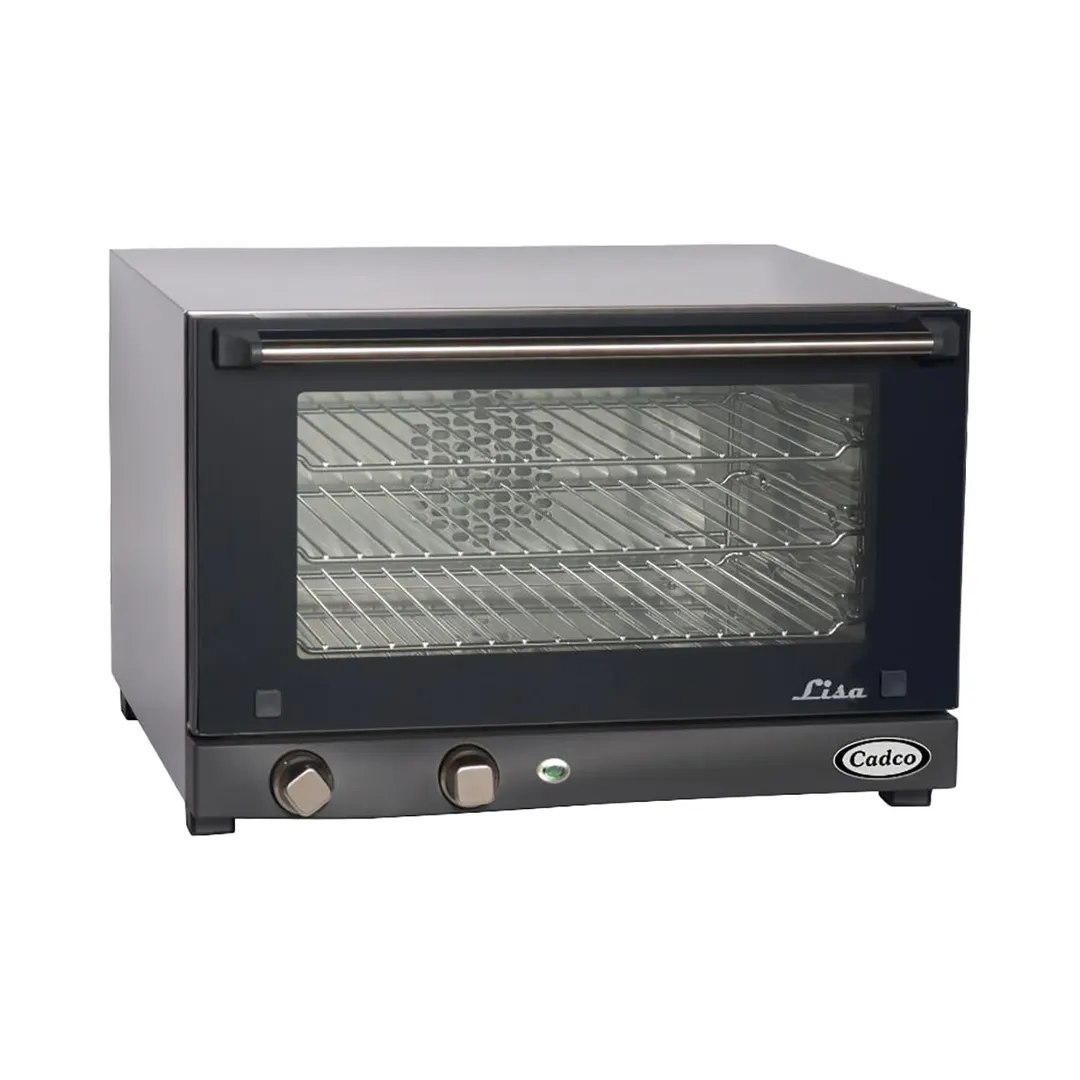 Cadco OV-013 Single-Deck Electric Convection Oven w/ Manual Controls, Half-Size, 3 Shelves