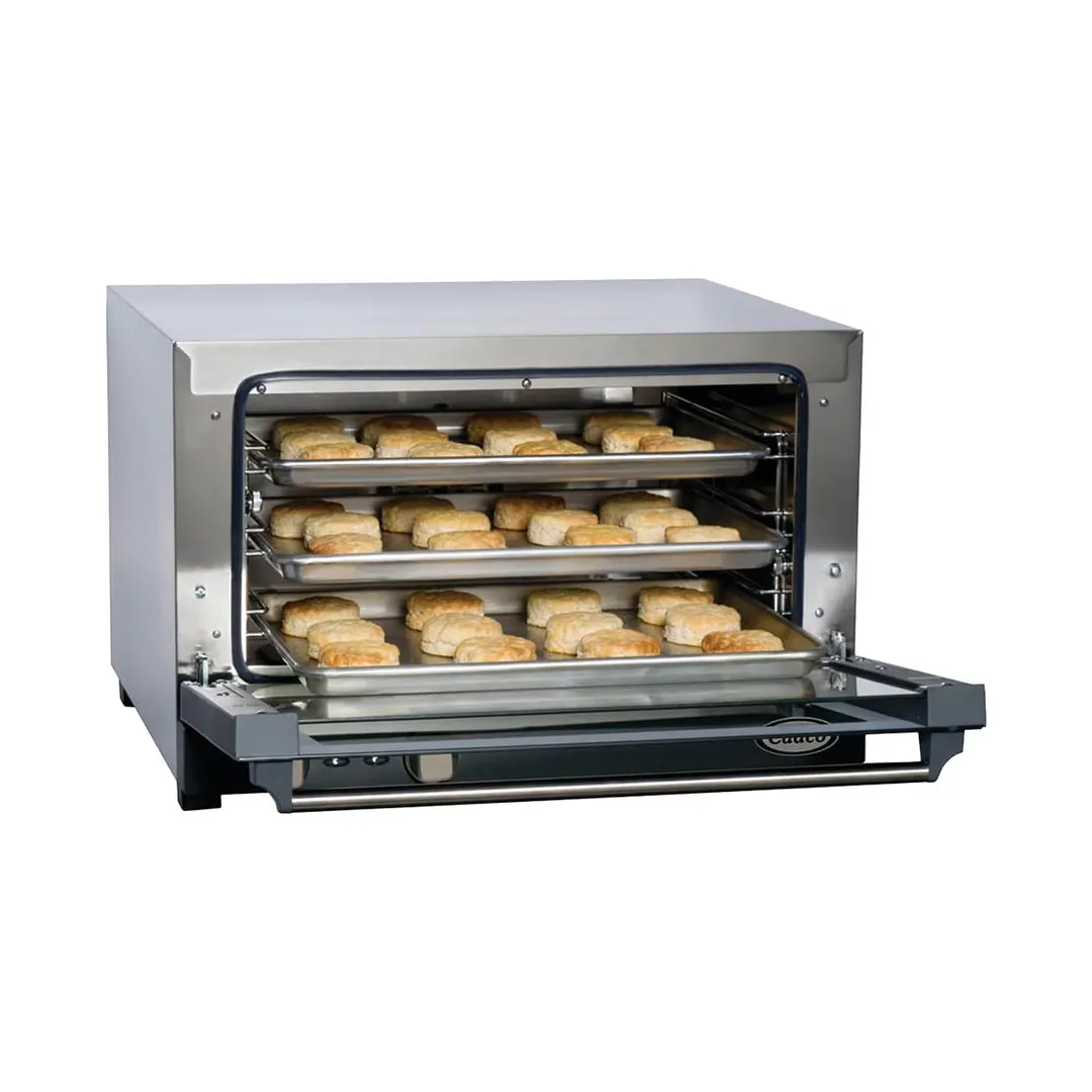 Cadco OV-013 Single-Deck Electric Convection Oven w/ Manual Controls, Half-Size, 3 Shelves