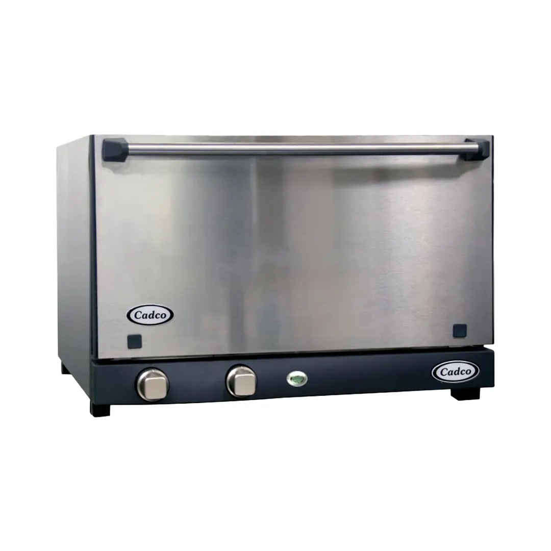 Cadco OV-013SS Single-Deck Electric Convection Oven w/ Manual Controls, Half Size, 3 Shelves
