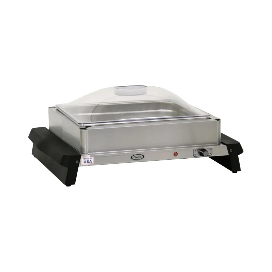 Cadco WTBS-12P Countertop Single Buffet Server, (1) Half Size/4.3 qt Pan, (1) Clear Lid