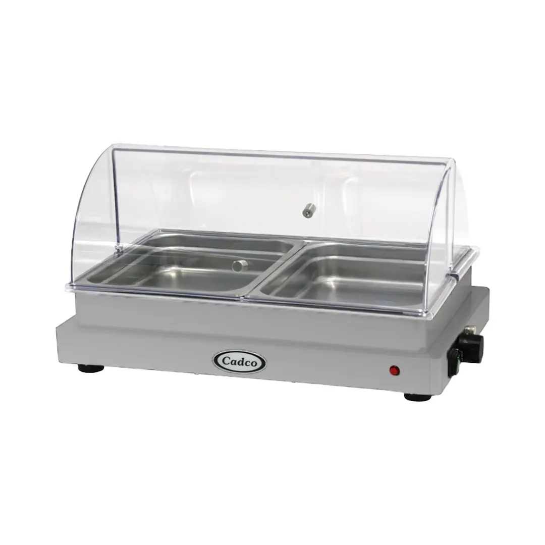 Cadco WTBS-2N-HD Countertop Heavy Duty Double Buffet Server, 19" x 11" Warming Zone