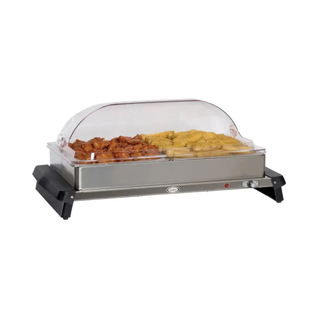 Cadco WTBS-2RT Countertop Double Buffet Server w/ Rolltop Lid, 20-1/2" X 14" Warming Zone