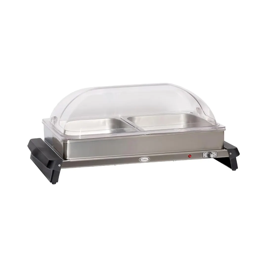 Cadco WTBS-2RT Countertop Double Buffet Server w/ Rolltop Lid, 20-1/2" X 14" Warming Zone
