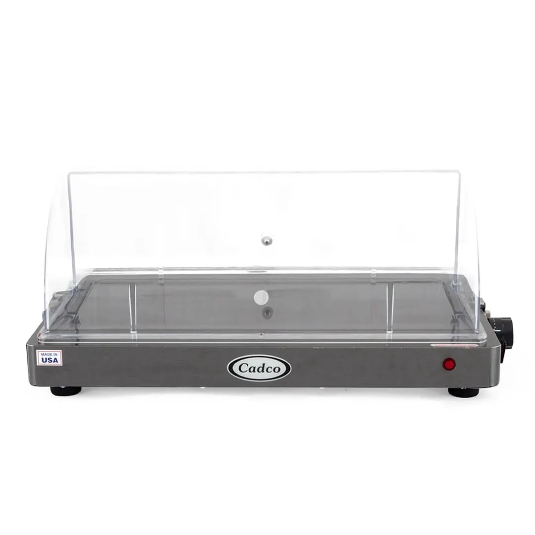 Cadco WTRT-10-HD Countertop Warming Shelf w/ Rolltop Lid, Medium Size, 19" x 11" Warming Surface