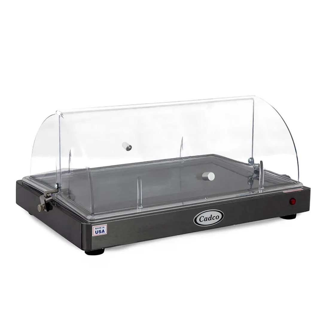 Cadco WTRT-10-HD Countertop Warming Shelf w/ Rolltop Lid, Medium Size, 19" x 11" Warming Surface