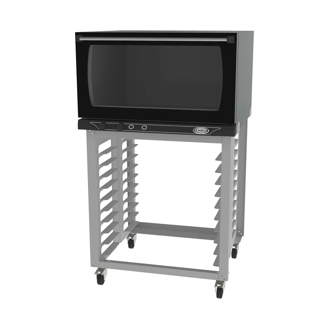 Cadco XAFS-193 Single Full Size Electric Convection Oven w/ 4 Shelf, Stand, Manual Controls