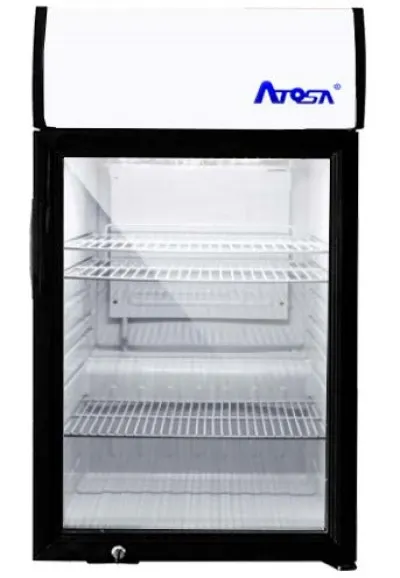 Atosa USA CTD-3S Merchandiser Refrigerator, 18-1/8"W x 18-1/2"D x 33"H, 2.4 cu ft, Black Exterior