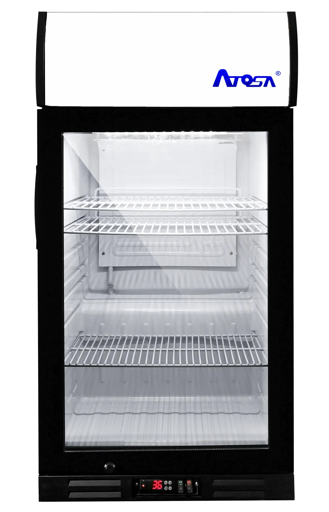 Atosa USA CTD-3ST Refrigerator, 18-1/8"W x 18-1/2"D x 33"H, 2.4 cu ft, Black Exterior, LED Lighting