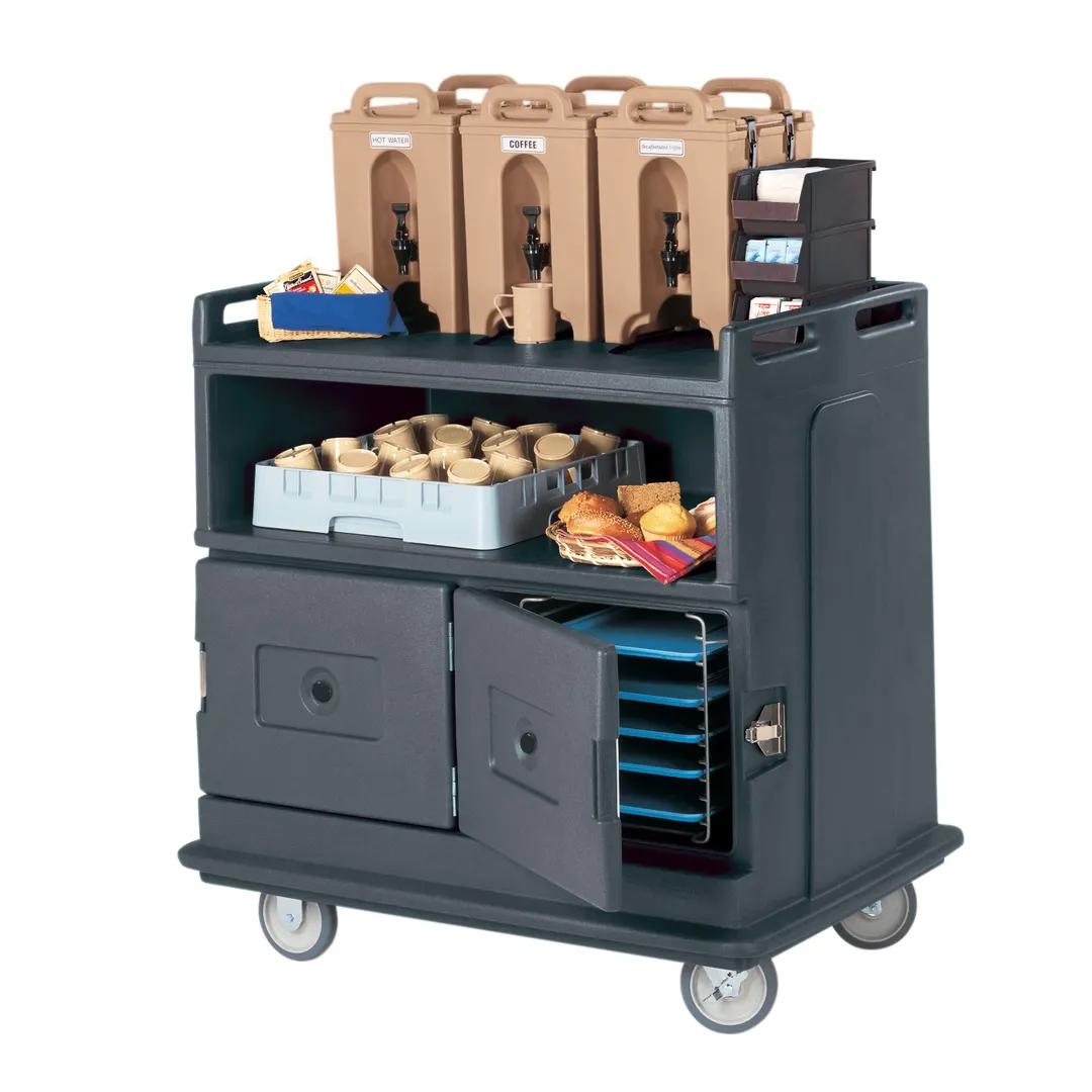 Cambro MDC24191 Beverage Service Cart, 44.5L x 30W x 44H, Granite Gray Polyethylene, Insulated Compartments