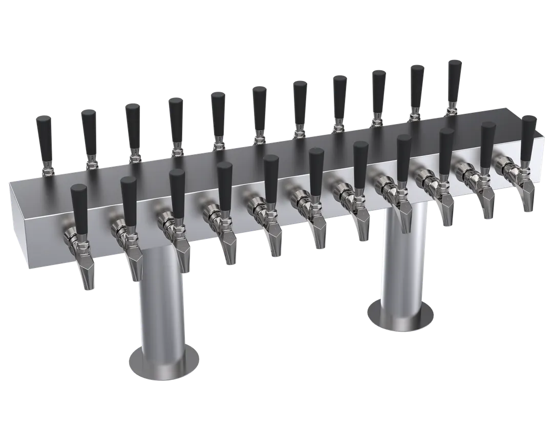 Krowne KDSTC-11S T-Head Beer Tower, 36" OA, Counter, Glycol, 2-Column, Steel 22 Faucets(13-100 Taps)