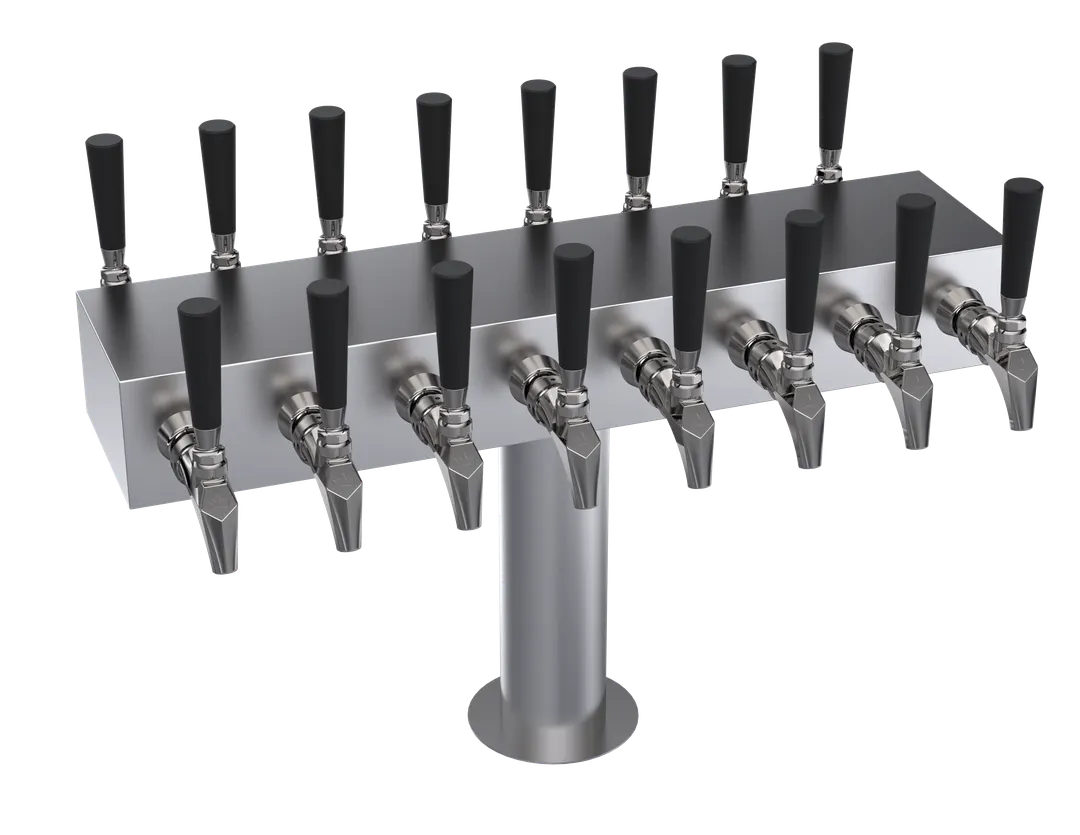 Krowne KDSTC-8S Draft Beer Tower, 24" OA Length, Glycol‑Cooled, Steel Finish, 13‑Tap Capacity