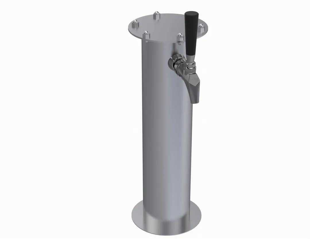 Krowne KF-1S Draft Beer Tower, 17" High Countertop, Stainless Steel, 1-Column, 1-3 Tap