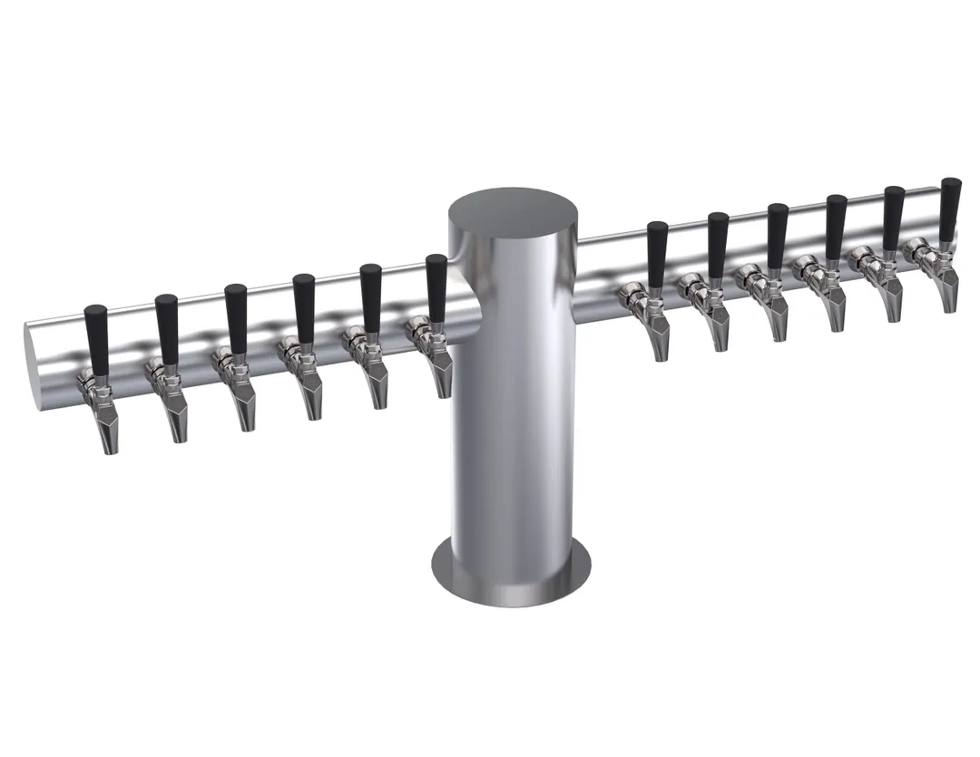 Krowne KMT-12S Draft Beer Tower, Counter 12‑Tap Column, 45" Flange, Stainless Steel, Glycol‑Cooled