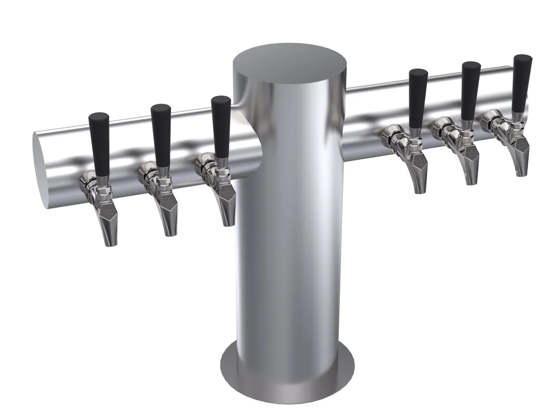 Krowne KMT-6S Max‑T Tap Tower, 27" Flange, Stainless Steel, Glycol‑Cooled, 4‑6 Draft Beer Taps