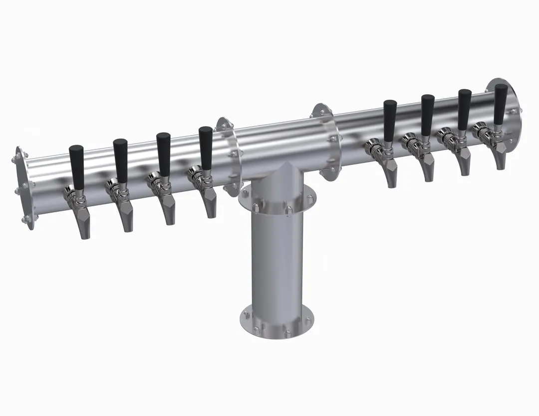 Krowne KPTH-8S Tap Tower - 8 Tap, 37-3/4" OA Length, Glycol-Cooled, Stainless Steel Finish