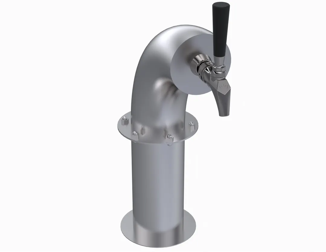 Krowne KSH-1S Draft Beer Tower, Countertop 1‑Column Steel, Glycol‑Cooled, Faucet (Tap Not Included)