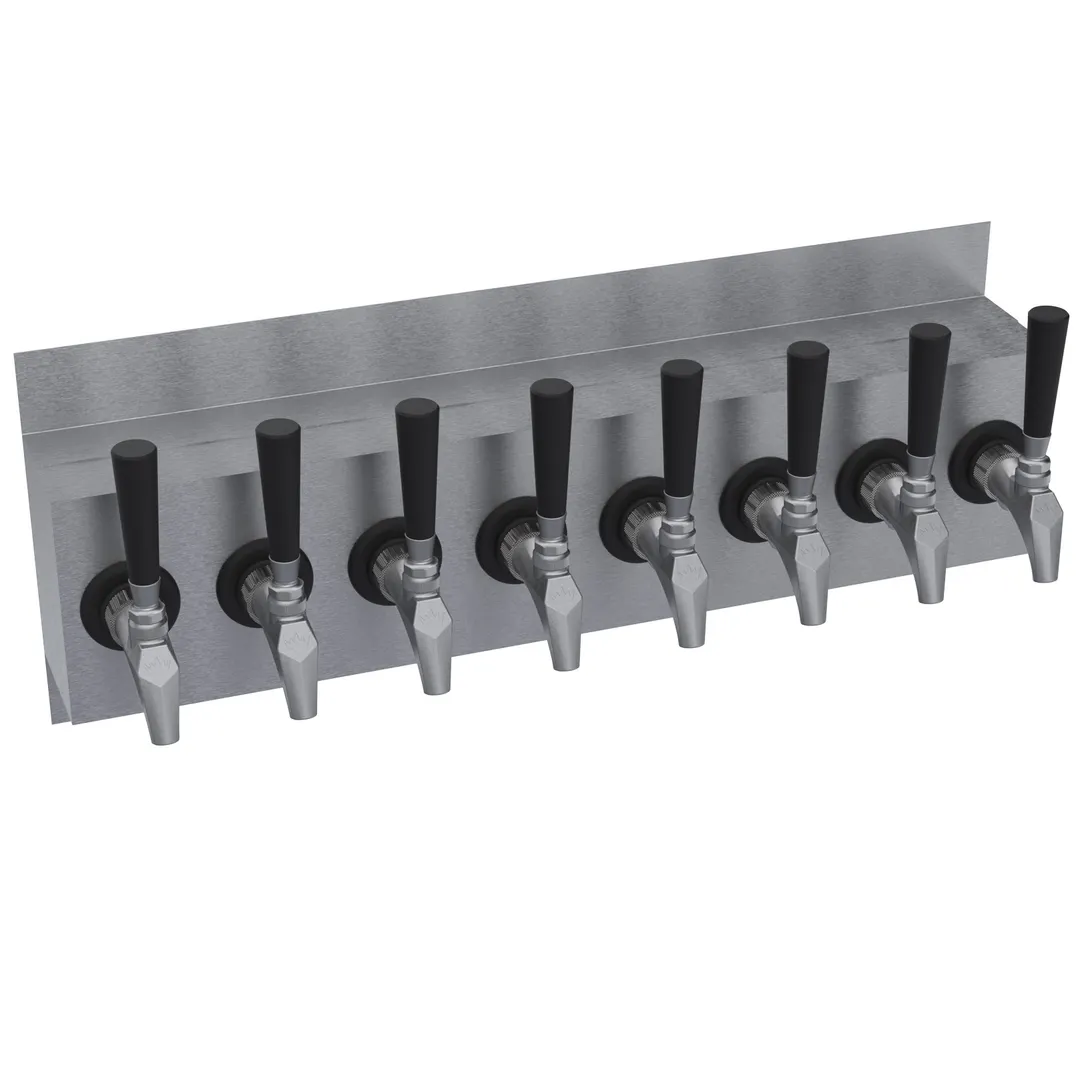 Krowne KWM-8S Wall‑Mount 8‑Tap Beer Tower, Glycol‑Cooled, 24" OA, Stainless Finish, No Handles