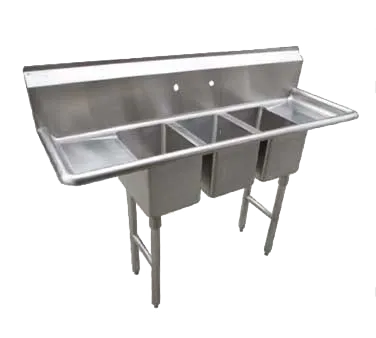 Serv-Ware CS3CWP1410R12 (3) Three Compartment Sink