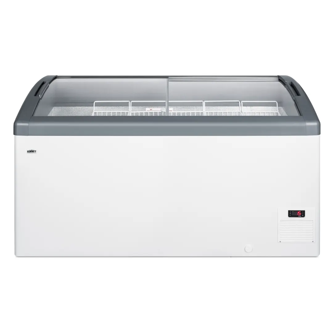 Summit FOCUS151 Ice Cream Freezer, 60" Chest, 14.8 Cu Ft, White, Sliding Glass Lids, R290, 115V UL
