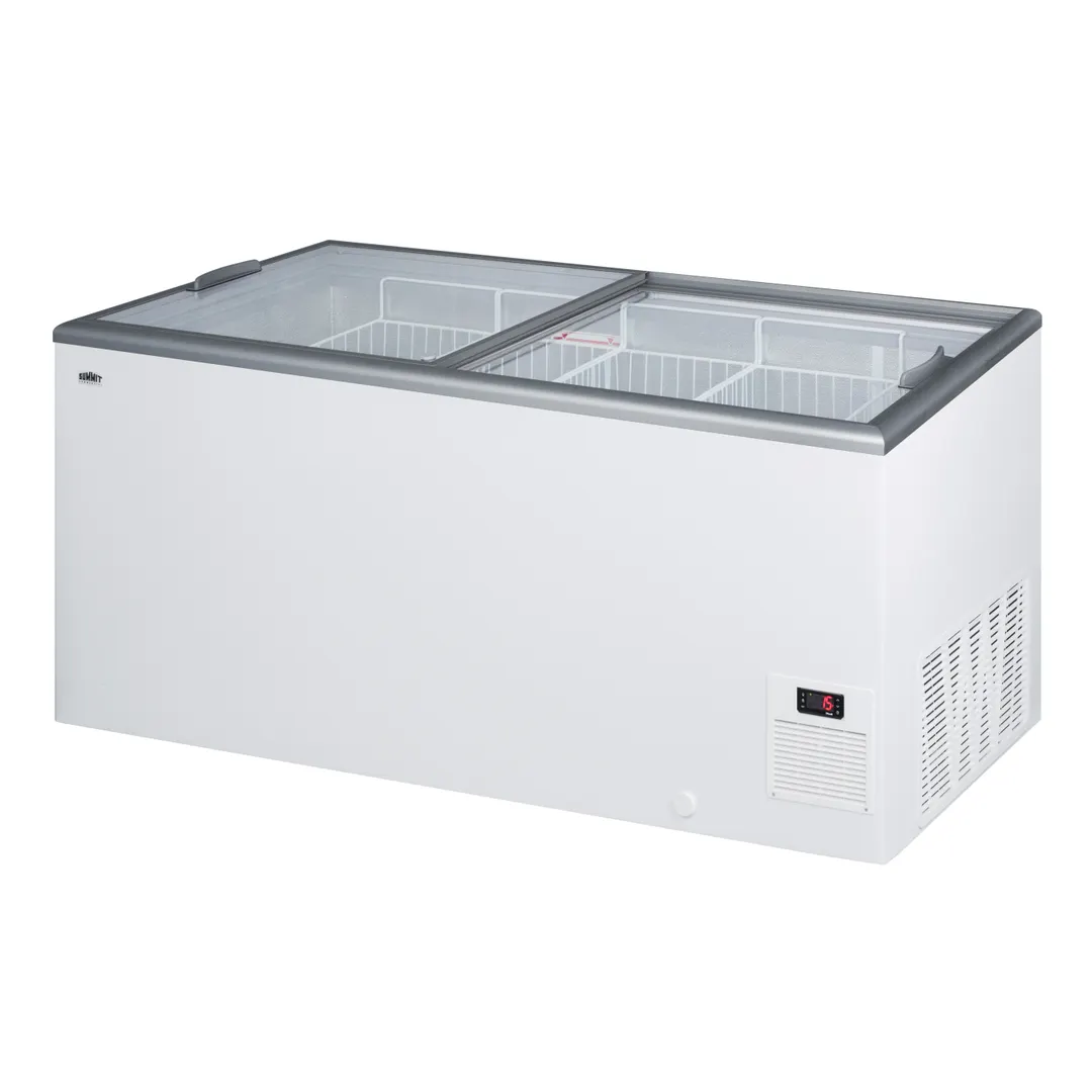 Summit NOVA53 Ice Cream Freezer, 60" Width, 16.6 cu ft, White, Sliding Glass Lids R290, UL Certified