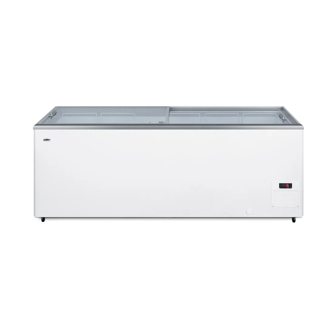 Summit NOVA61 Ice Cream Chest Freezer, 71" Width, 21.3 cu.ft, White Finish Sliding Lids, Freestanding