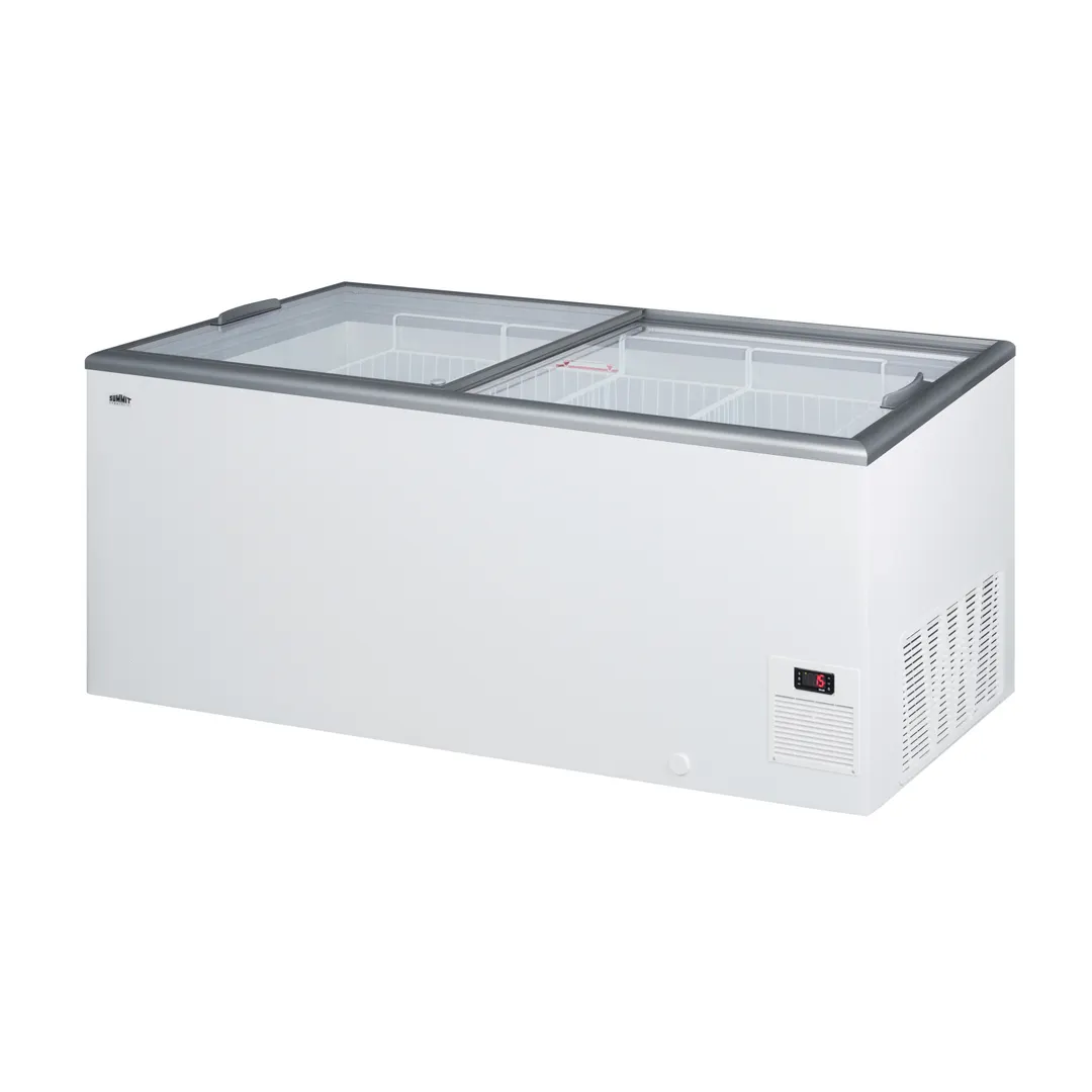 Summit NOVA61 Ice Cream Chest Freezer, 71" Width, 21.3 cu.ft, White Finish Sliding Lids, Freestanding