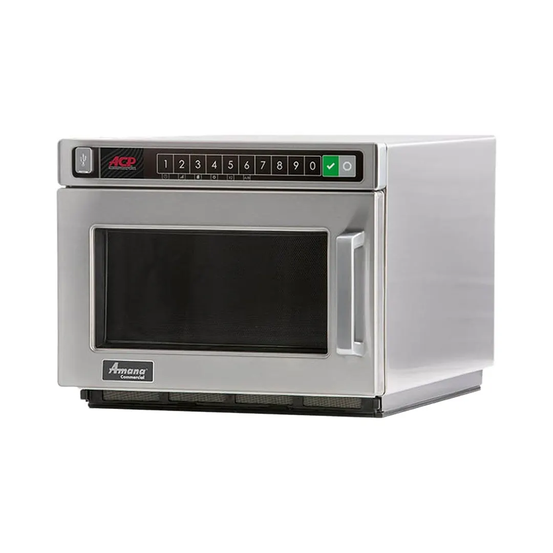 Amana HDC1015 1000 Watts Commercial Countertop Microwave Oven, 0.6 Cu. Ft., Push Button, 120V