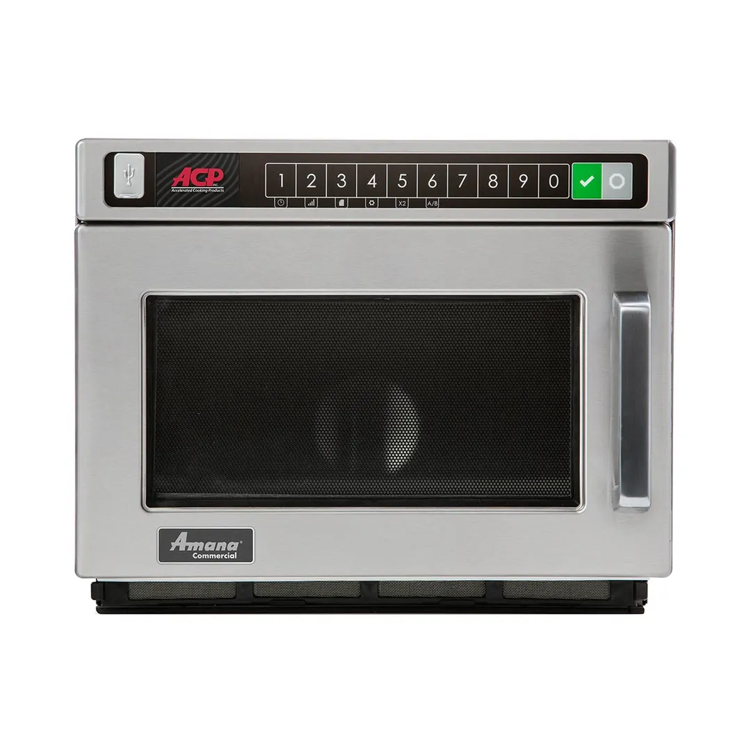 Amana HDC12A2 1200W Heavy Duty Commercial Microwave Oven, 0.6 Cu. Ft., Push Button, 120V