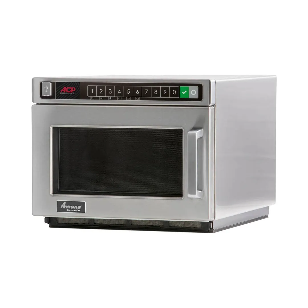 Amana HDC12A2 1200W Heavy Duty Commercial Microwave Oven, 0.6 Cu. Ft., Push Button, 120V