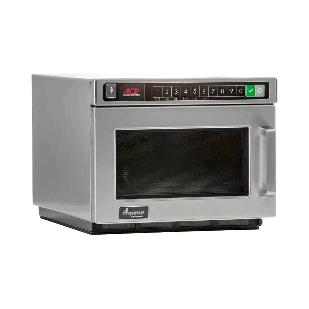 Amana HDC182 1800W Heavy Duty Commercial Microwave Oven, 0.6 Cu. Ft., Push Button, 208/240V