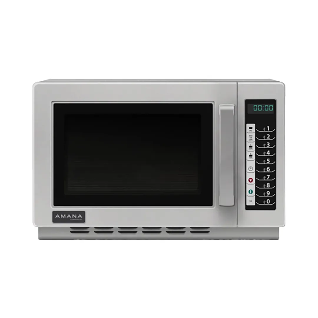 Amana RCS10TS 1000W Medium Duty Commercial Microwave Oven, 1.2 cu. Ft., Push Button, 120V