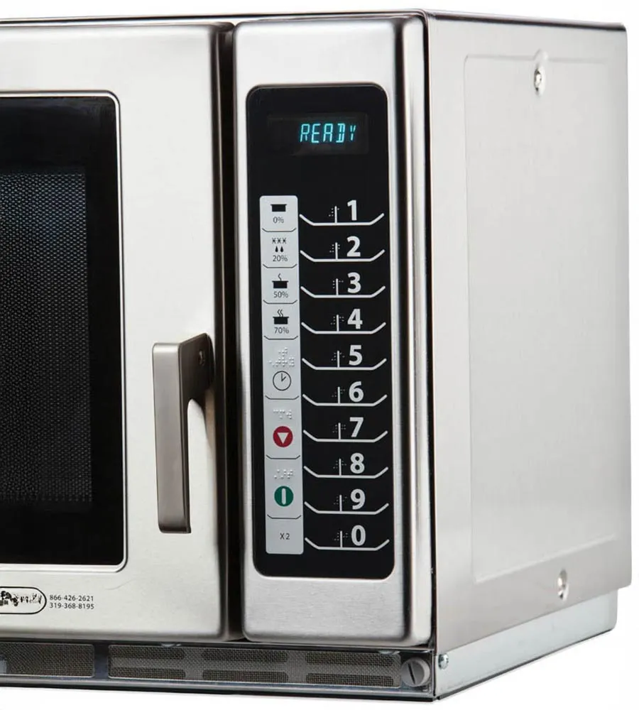 Amana RFS12TS 1200W Medium Duty Commercial Microwave Oven, 1.2 Cu. Ft., Push Button, 120V