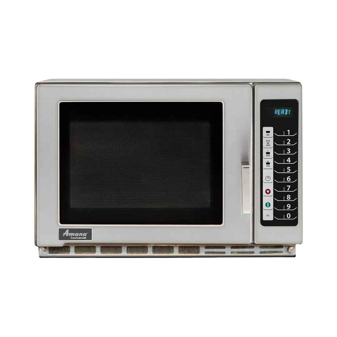 Amana RFS18TS 1800W Medium Duty Commercial Microwave Oven, 1.2 Cu. Ft., Push Button, 208/240V