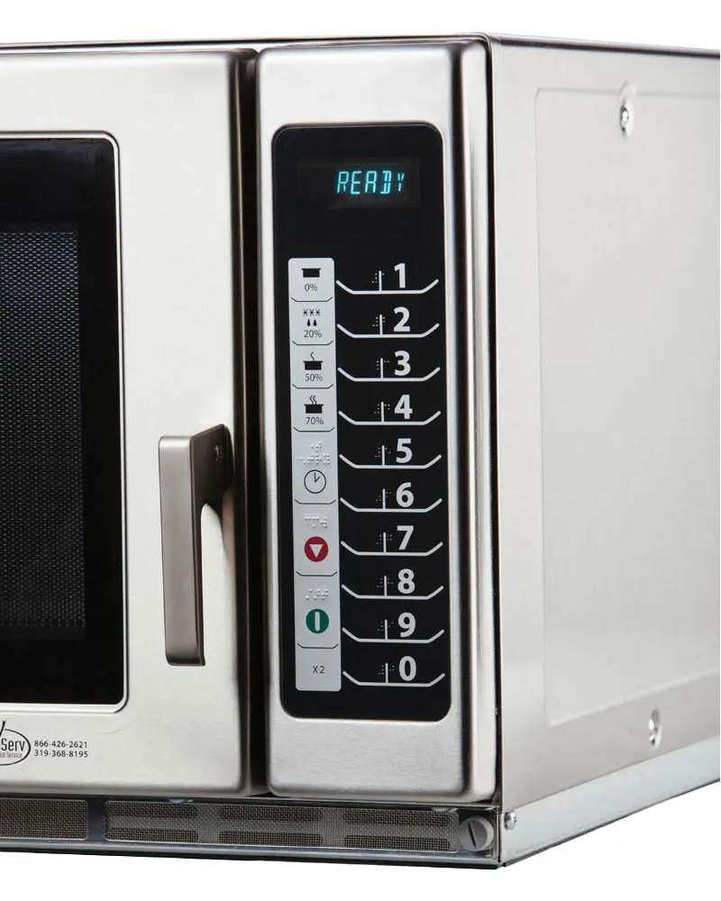 Amana RFS18TS 1800W Medium Duty Commercial Microwave Oven, 1.2 Cu. Ft., Push Button, 208/240V