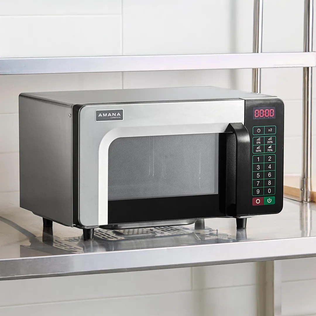 Amana RMS10TSA 1000W Low Volume Commercial Microwave Oven, 0.8 Cu. Ft., Touchpad, 120V