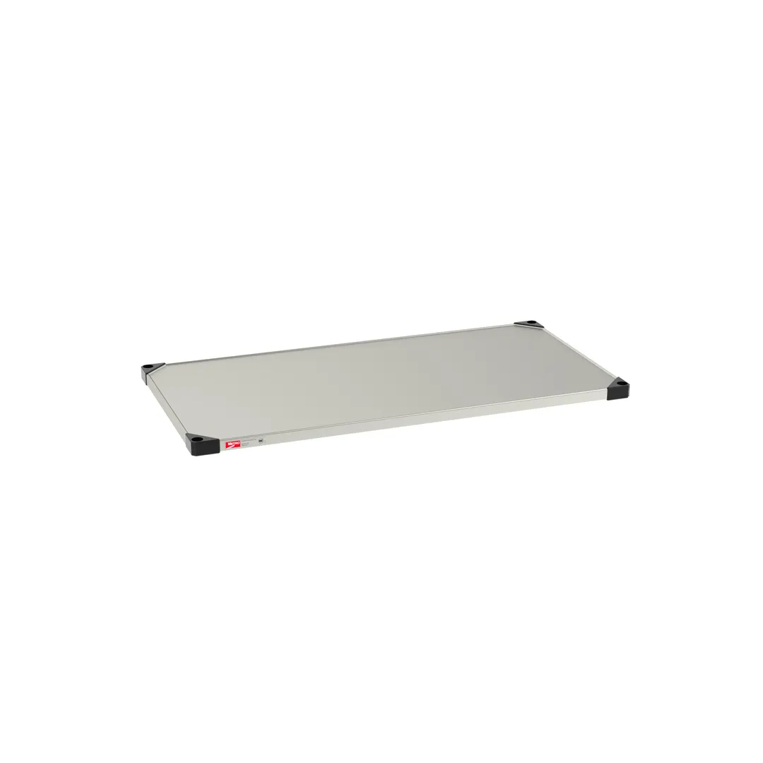 Metro 2448FS Super Erecta Solid Shelf, 48"W x 24"D, Stainless Steel, NSF