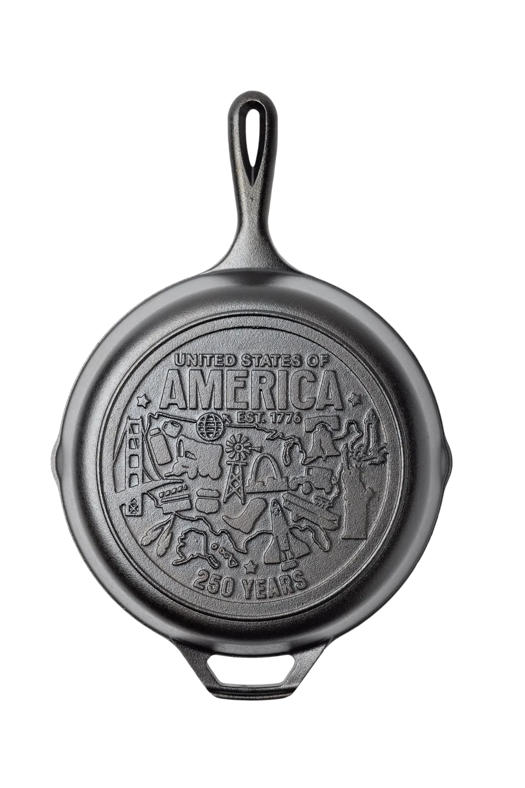 Lodge L8SKA250 Cast Iron Fry Pan, 10-11/16" Dia. 2" H, Helper Handle, Induction Ready, Made in USA
