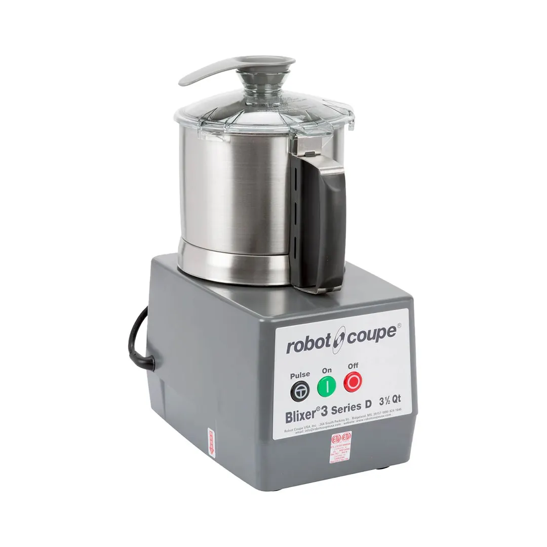 Robot Coupe BLIXER3 Food Processor, 3.7-L Stainless Steel Batch Bowl, 1-Speed, 1 1/2 hp