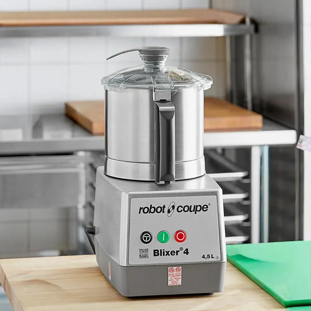 Robot Coupe BLIXER4 Food Processor, 4.5-L Stainless Steel Batch Bowl, 1-Speed, 1 1/2 hp