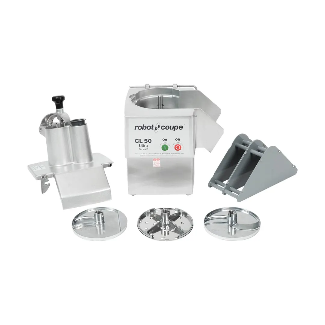 Robot Coupe CL50EUPIZZA Continuous Feed Food Processor, 5 Discs Included, 1 1/2 hp
