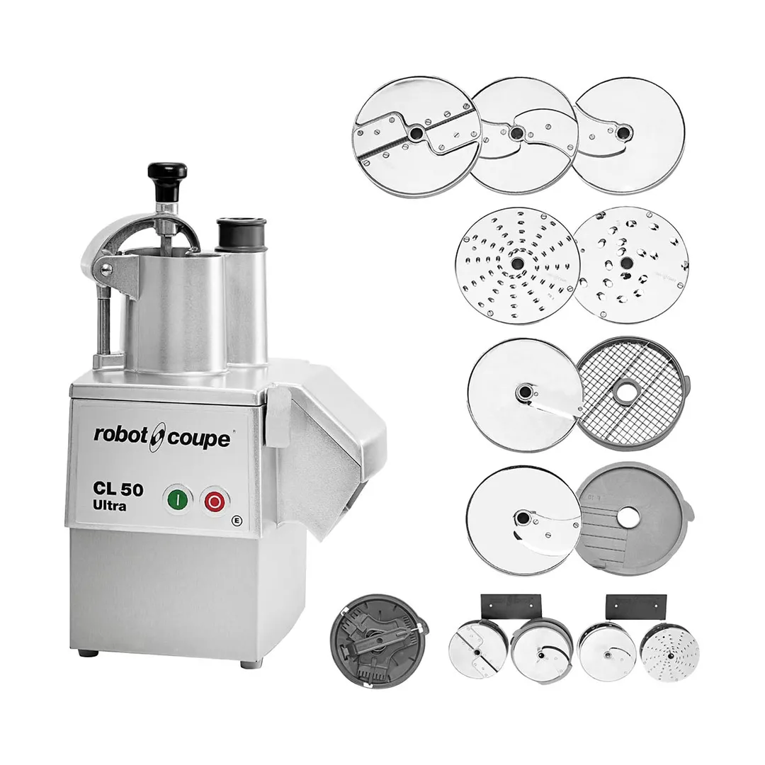 Robot Coupe CL50EUREST Continuous Feed Food Processor, 9 Discs Included, 1 1/2 hp