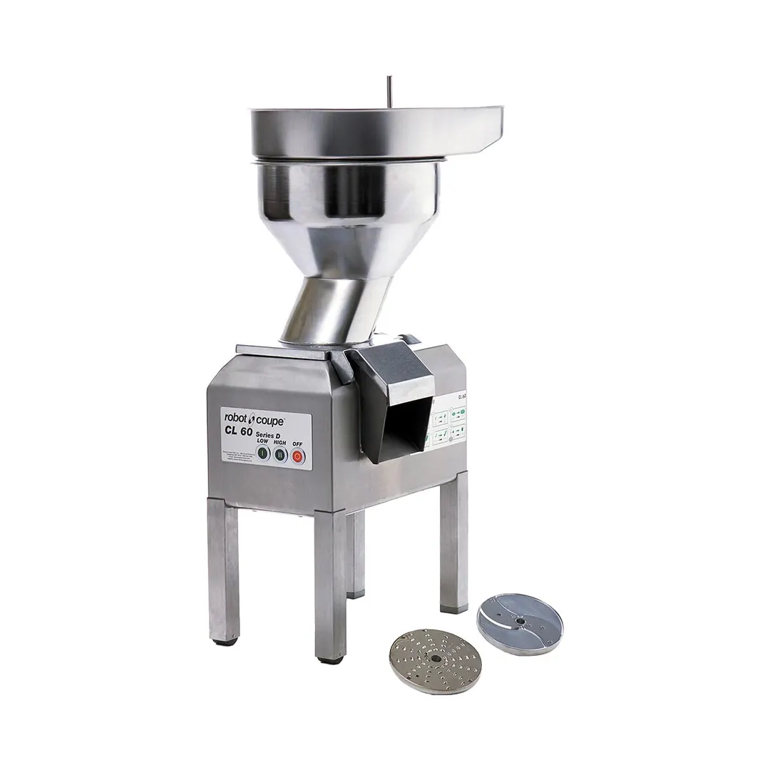 Robot Coupe CL60B Three-Phase, 3 hp Bulk Food Processor, 425 and 850 RPM, 2-Disc Stainless Steel, 3970 lbs/hr