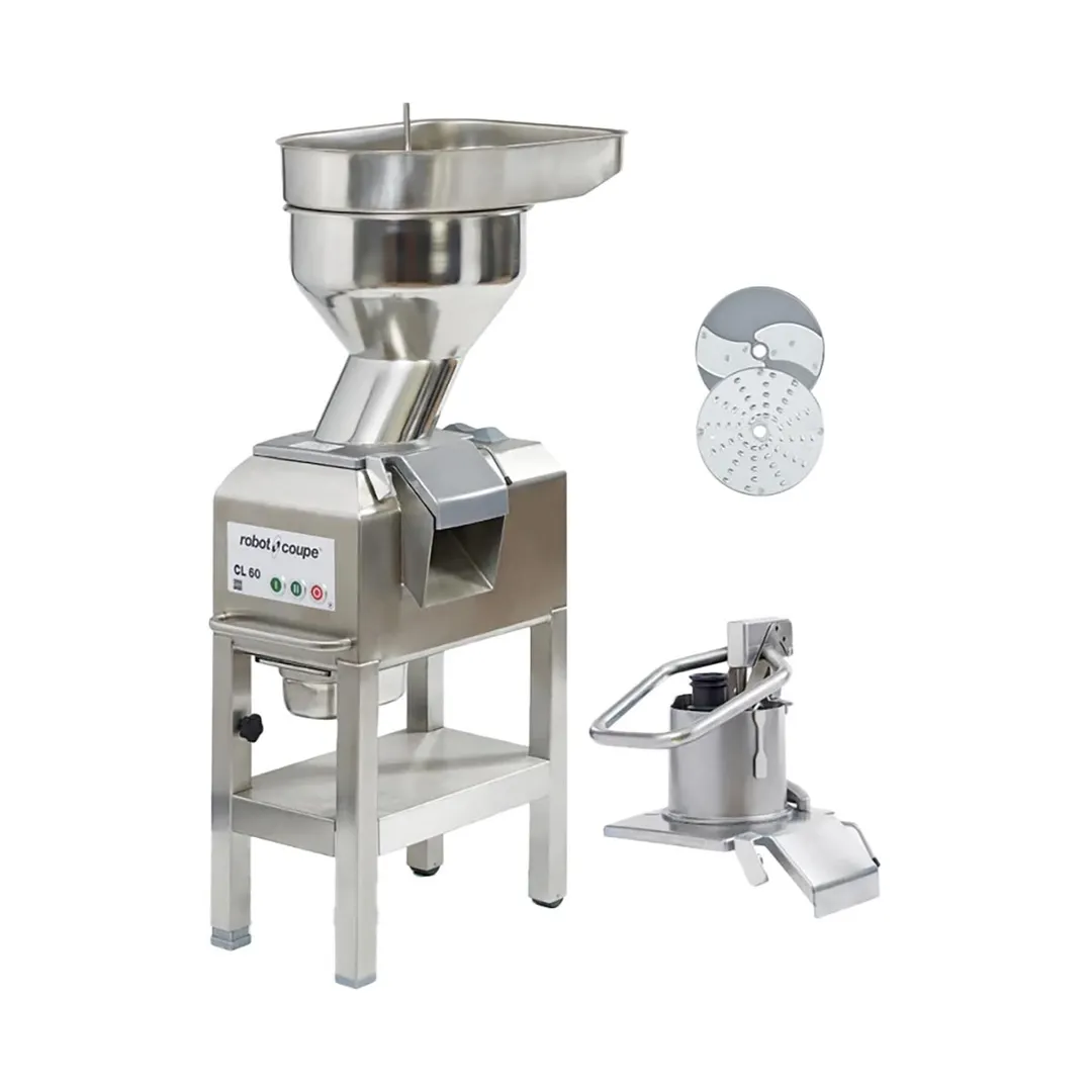 Robot Coupe CL60E2FEEDHEADS NODISC 3 hp Continuous Feed Food Processor, 425 and 850 RPM, 3970 lbs/hr